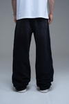 Fermuar Detay Siyah Baggy Jean