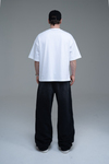 Fermuar Detay Siyah Baggy Jean