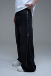 Fermuar Detay Siyah Baggy Jean