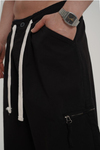 Fermuar Detay Siyah Baggy Pantolon CT01 6358