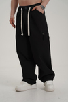 Fermuar Detay Siyah Baggy Pantolon CT01 6358