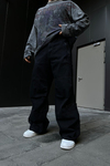 Fermuar Detay Siyah Jean Pantolon P856