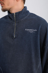Fermuar Yaka Acid Wash Oversize Sweatshirt SW1129