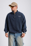 Fermuar Yaka Acid Wash Oversize Sweatshirt SW1129