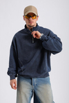 Fermuar Yaka Acid Wash Oversize Sweatshirt SW1129