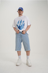 Fire Baskılı Beyaz Oversize Tshirt CT01 MRT26047
