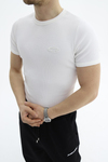 Fitilli Kumaş Beyaz Slim fit Tshirt