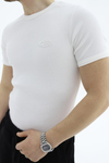 Fitilli Kumaş Beyaz Slim fit Tshirt