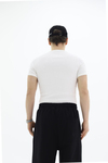 Fitilli Kumaş Beyaz Slim fit Tshirt