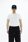 Fitilli Kumaş Beyaz Slim fit Tshirt