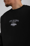 Forks Siyah Oversize Sweatshirt  SW1120
