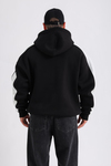 Formula Baskılı Siyah Oversize Hoodie SW1179