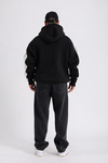 Formula Baskılı Siyah Oversize Hoodie SW1179