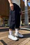 Fubu Lacivert Gabardin Kapri Pantolon P966