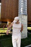 Fundayz Fitilli Kumaş Bej Fit Atlet T1147