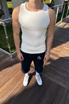 Fundayz Fitilli Kumaş Krem Fit Atlet T1149