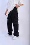 Fundayz Kontrast Dikiş Siyah Baggy Jean Pantolon P906