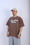 Fundayz LLS Acid Wash Kahve Oversize Tshirt T934