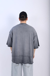 Fundayz Nakışlı Acid Wash Füme Oversize Tshirt T938