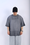 Fundayz Nakışlı Acid Wash Füme Oversize Tshirt T938