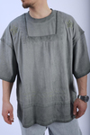 Fundayz Nakışlı Acid Wash Yeşil Oversize Tshirt T940