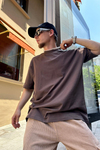 Fundayz Premium Kahve Oversize Tshirt T767