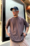 Fundayz Premium Kahve Oversize Tshirt T767