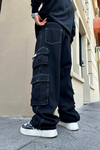 Fundayz Siyah Baggy Kargo Jean Pantolon P738