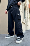 Fundayz Siyah Baggy Kargo Jean Pantolon P738