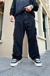 Fundayz Siyah Baggy Kargo Jean Pantolon P738