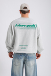 Future Kabartma Baskılı Gri Melanj Oversize Sweatshirt SW1134