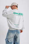 Future Kabartma Baskılı Gri Melanj Oversize Sweatshirt SW1134