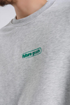Future Kabartma Baskılı Gri Melanj Oversize Sweatshirt SW1134