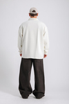 Future Polo Yaka Krem Oversize Sweatshirt SW1126