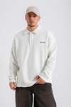 Future Polo Yaka Krem Oversize Sweatshirt SW1126