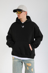 Gamble Baskılı Siyah Oversize Hoodie SW1359