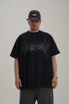 Graffiti Baskılı Siyah Oversize Tshirt CT01 MRT26048