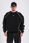 Greatland Şerit Detay Siyah Oversize Sweatshirt SW1173