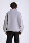Gri Fermuar Yaka Oversize Sweatshirt SW1300