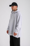 Gri Melanj Kesik Detay Uzun Oversize Sweatshirt SW1161
