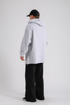 Gri Melanj Kesik Detay Uzun Oversize Sweatshirt SW1161
