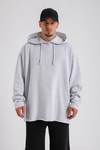 Gri Melanj Kesik Detay Uzun Oversize Sweatshirt SW1161