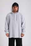 Gri Melanj Kesik Detay Uzun Oversize Sweatshirt SW1161