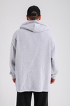 Gri Melanj Kesik Detay Uzun Oversize Sweatshirt SW1161
