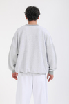 Gri Nakışlı Oversize California Sweatshirt