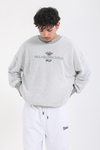 Gri Nakışlı Oversize California Sweatshirt