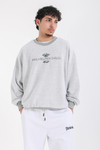 Gri Nakışlı Oversize California Sweatshirt