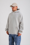 Gri Oversize Basic Hoodie SW1276