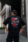 Gül Baskılı Oversize Tshirt T545