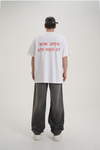 Heart Baskılı Beyaz Oversize Tshirt CT01 MRT26006/1